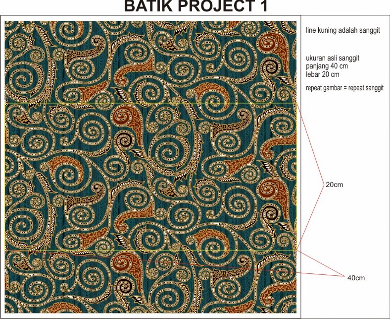 setting desain  motif  batik 