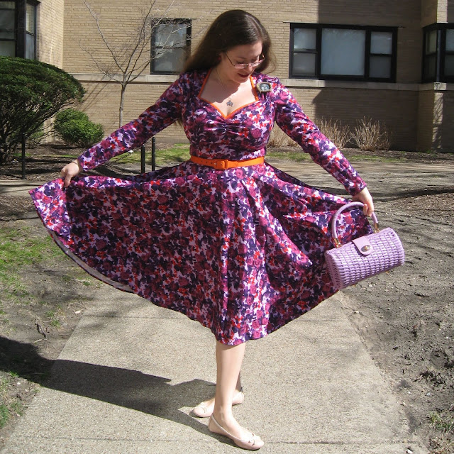 purple floral heidi dress