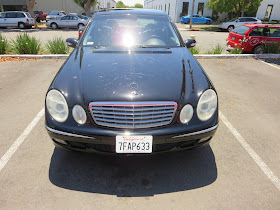 Mercedes Benz after peeling clear coat repaired on bumper.