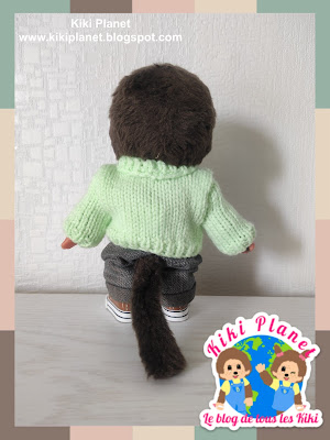 kiki Monchhichi fait main tricot handmade poupée doll pull