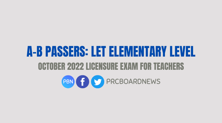 A-B Passers Elementary: October 2022 LET Results