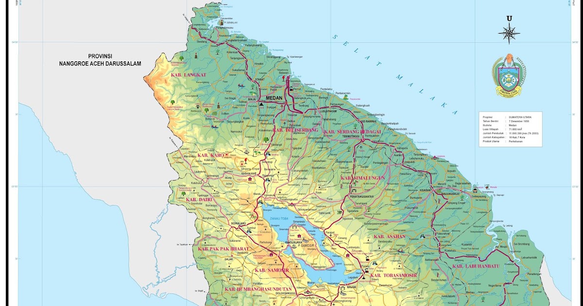 Peta Provinsi Sumatera Utara ( Sumut)