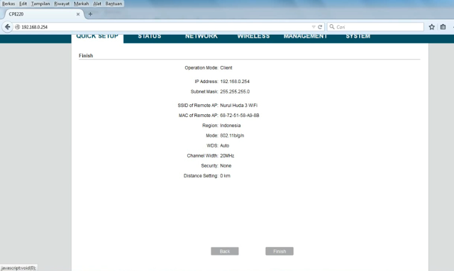 Cara Setting Tp-Link CPE 220 sebagai Client