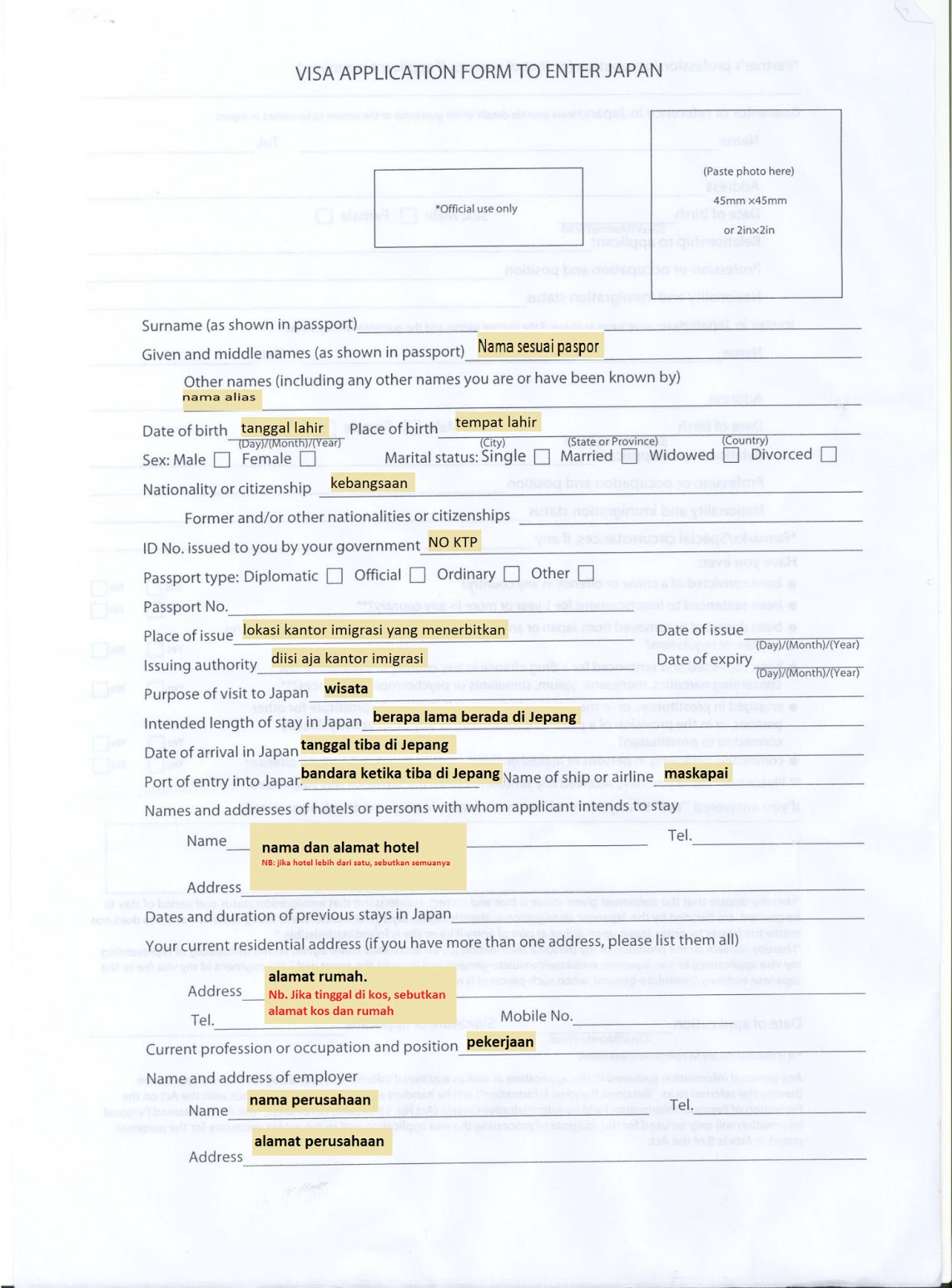 Contoh Pengisian Formulir Visa Australia - Contoh Alkali