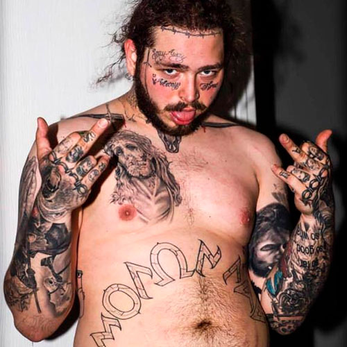 Picture of Post Malone shirtless