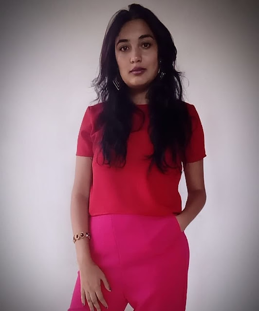 look vermelho e rosa - tamires reis costa