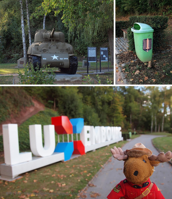 雪曼戰車與盧森堡字樣的裝置藝術