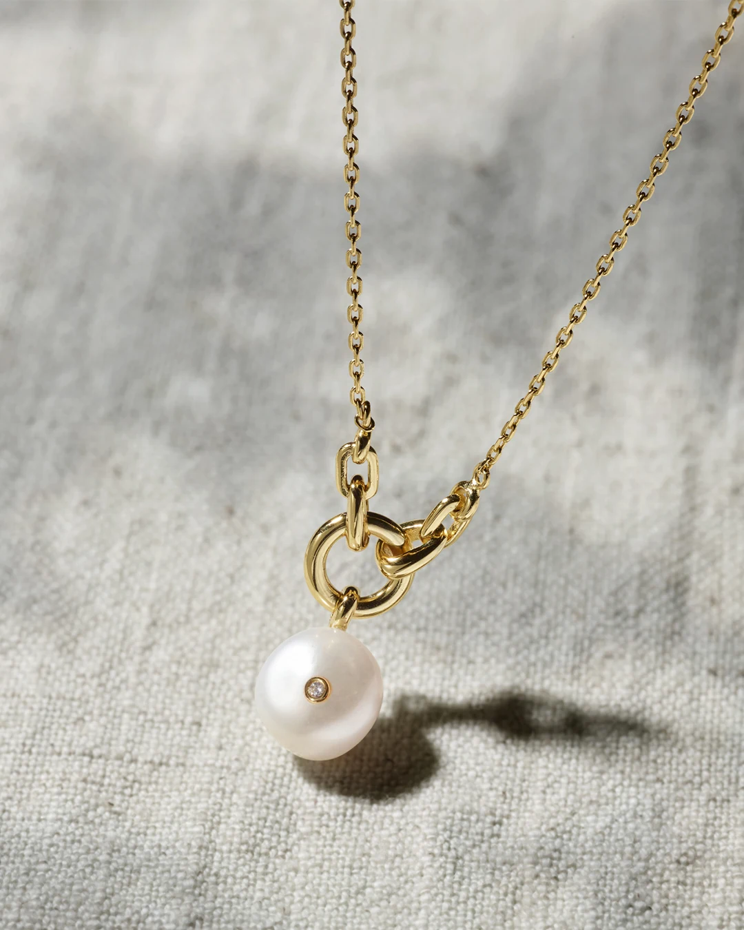 Ania Haie Gold Pearl Sparkle Pendant Necklace - Demi-Fine Jewellery