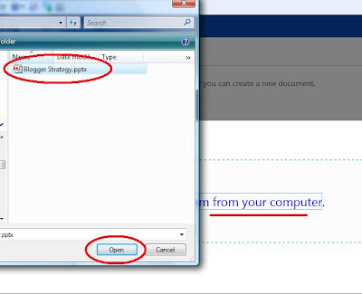 Navigate to PowerPoint file for Blogger