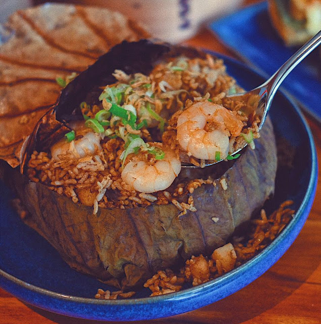 Steamed Fried Rice amongst Prawn