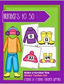 http://www.teacherspayteachers.com/Product/Make-a-Number-Line-Numbers-to-50-Winter-Clothes-Set-1303131