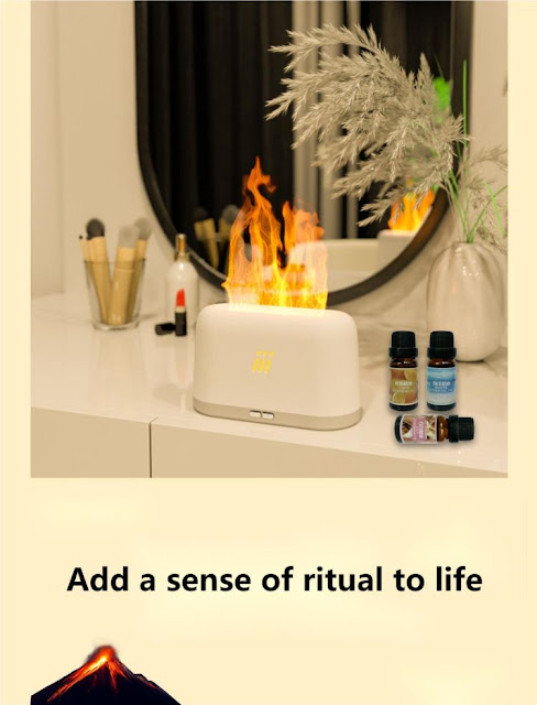 Ultrasonic Lamp Diffusor With Flame Aroma Diffuser