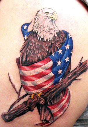 Eagle and American Flag Tattoo Concept Design