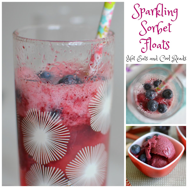 A refreshing and delicious non alcoholic beverage that the whole family can enjoy! Perfect for hot days, or serve at your next party! Even the kiddos birthday parties! Sparkling Sorbet Floats Recipe from Hot Eats and Cool Reads