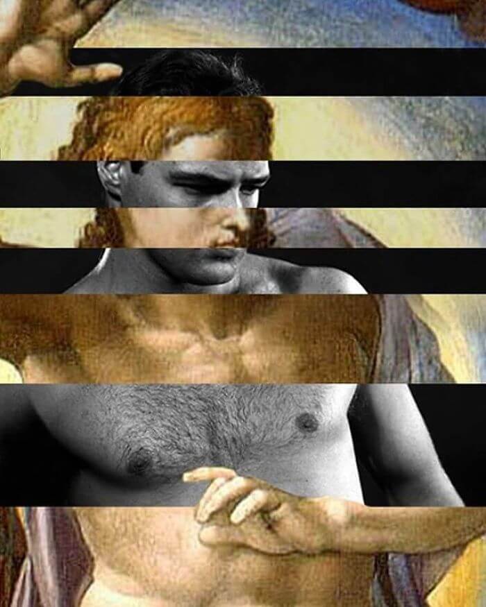 12-Michelangelo-Marlon-Brando-Striped-Photo-Mashups-L-Tarini-www-designstack-co