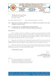 AIASC (Gr. B) CHQ letter regarding relaxation in minimum qualifying service condition for promotion to the cadre of Higher Selection Grade-I