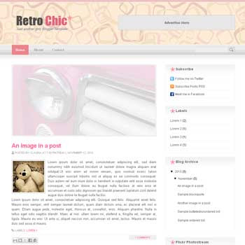 Retro Chic blogger template. image slider blogger template. 3 column footer template blog