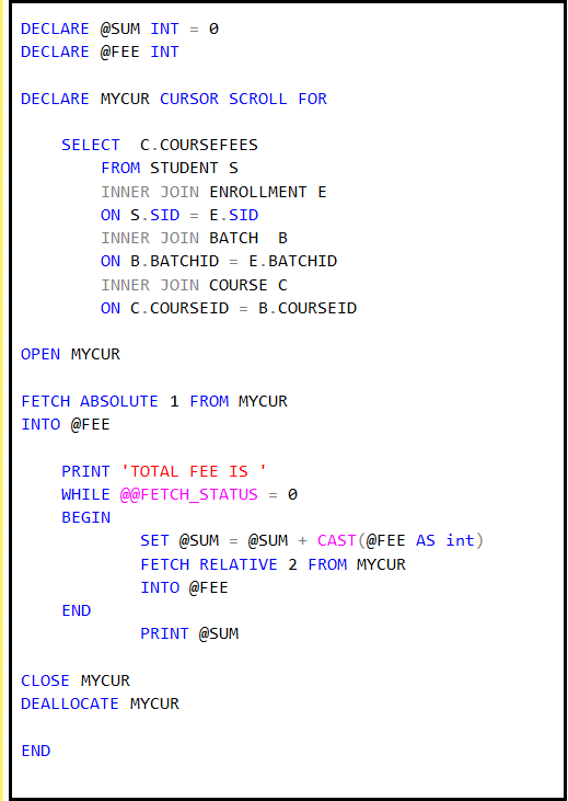 What is Cursor in SQL Server ?