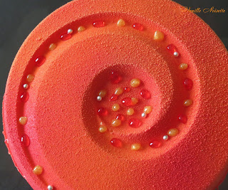 Entremets pêche vanille 