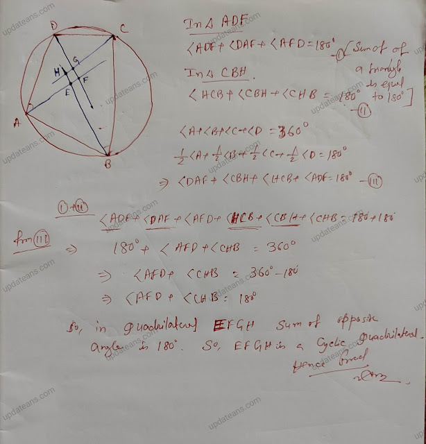 The quadrilateral formed by angle bisectors of a cyclic quadrilateral is also cyclic. Prove  it.