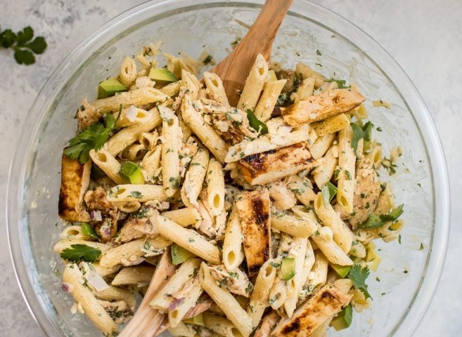 Grilled Chicken Pasta Salad #summerrecipe #salad