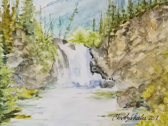  Landscape watercolor on Yupo paper.  