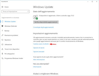 Orario attività Windows 10