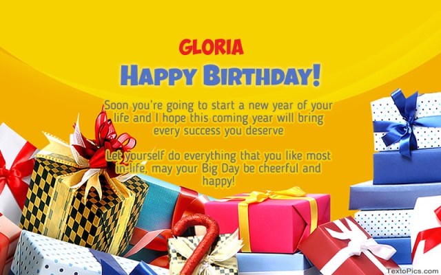 happy birthday gloria image