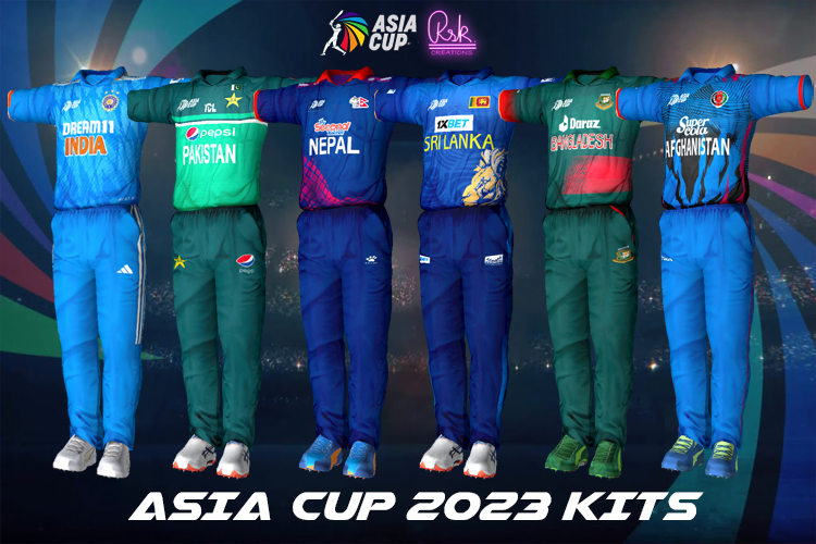 Asia Cup 2023 HD Kits for EA Cricket 07