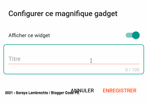 Ajouter/modifier/supprimer le titre d'un quelconque gadget Blogger.