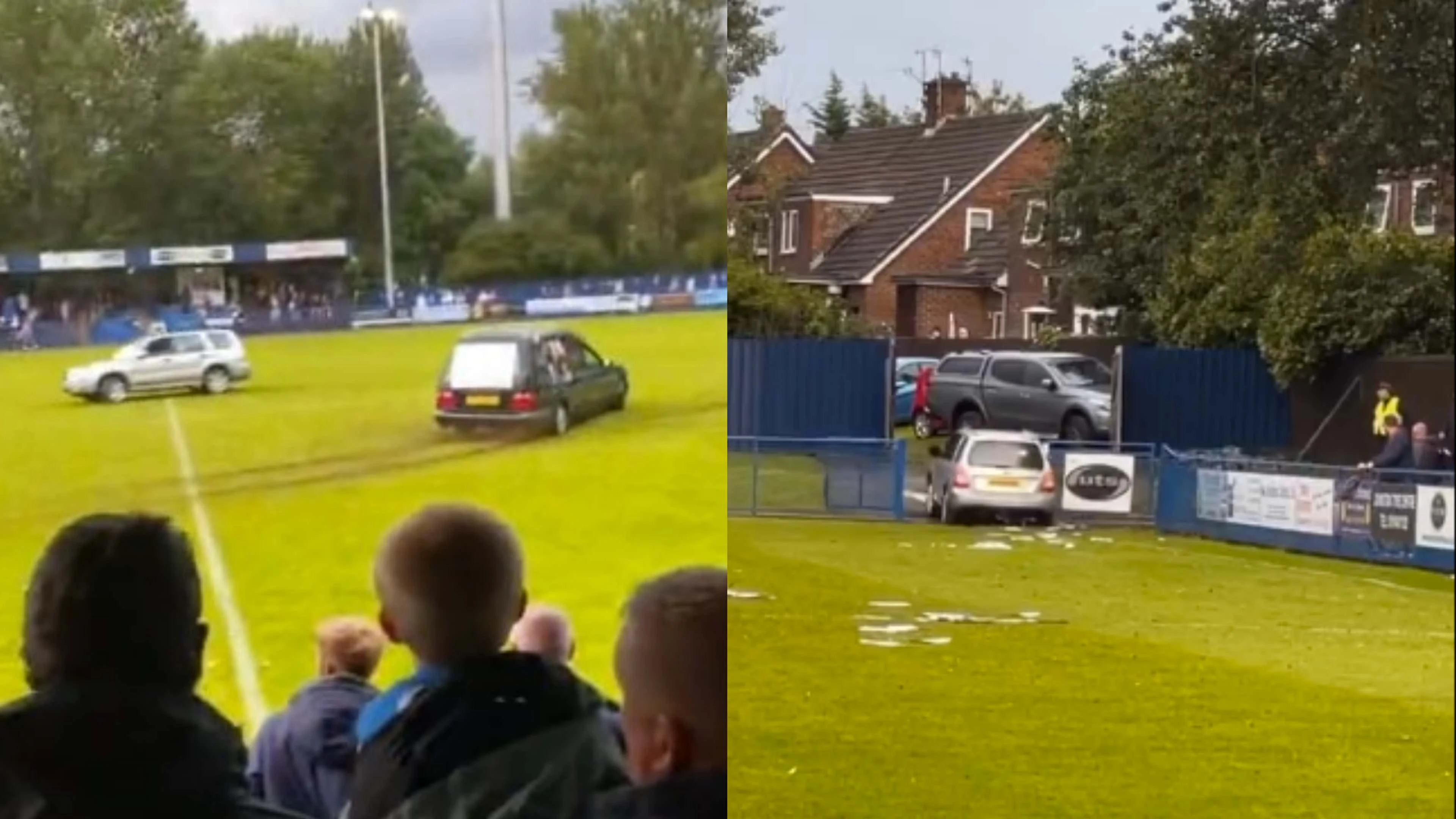 Gateshead friendly abandoned after hearse drives onto pitch throwing leaflets