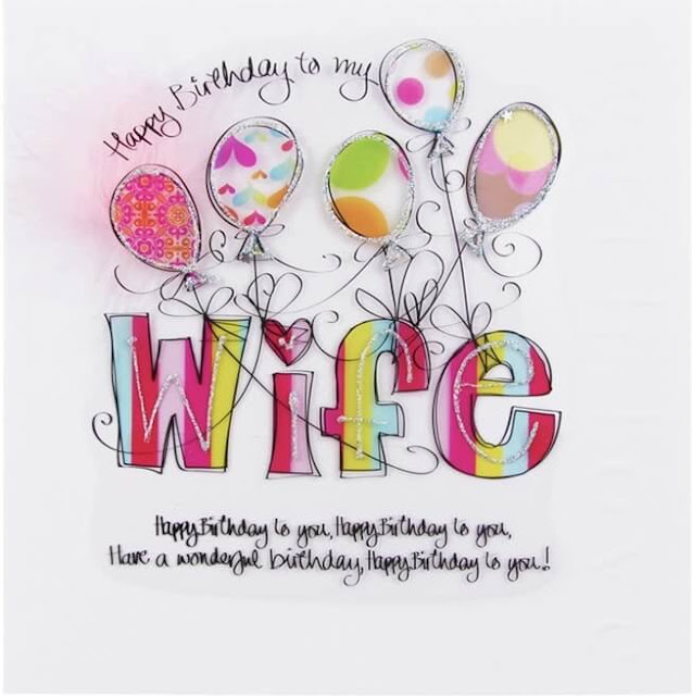 happy birthday greeting card for wife balloon