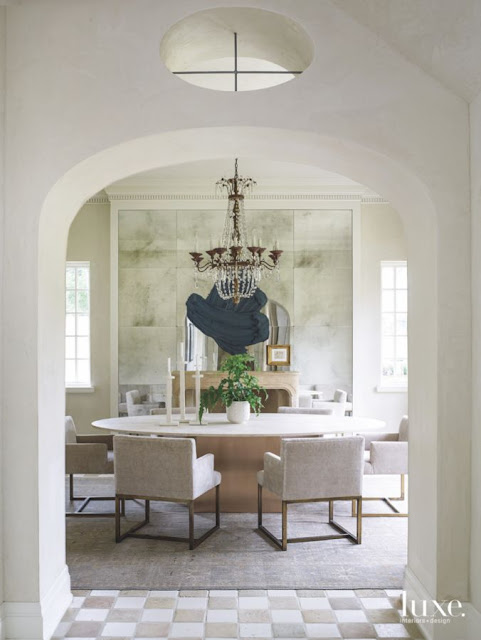 Provence style French chateau dining room interior in Houston - found on Hello Lovely Studio