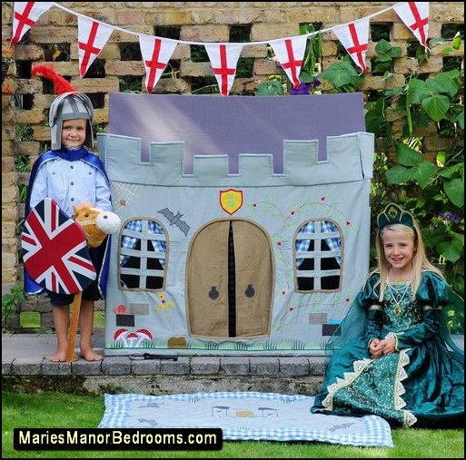 Knights Castle Playhouse medieval castle playroom furniture kids knights princess costumes