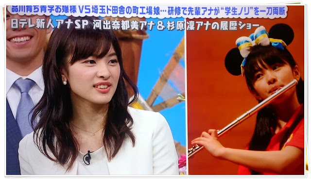 番組のテロップで河出奈都美がお嬢様と紹介されている画像
