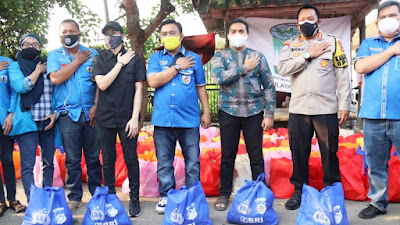 Sinergi Polda Banten Bersama DPP KNPI, Salurkan Ribuan Paket Sembako Kepada Masyarakat