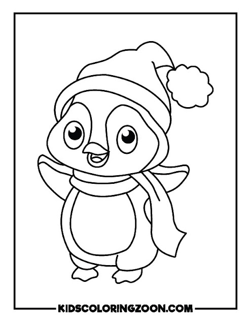Cute penguin coloring pages