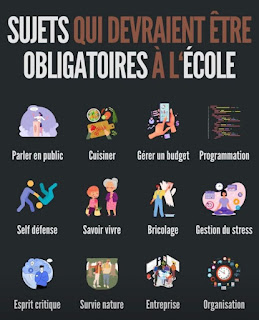 éducation, école, matières essentielles, éducation financière, santé mentale, écologie, droit, programmation, premiers secours, relations humaines