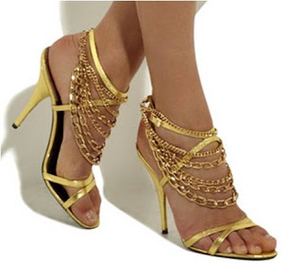 Gold High Heel Shoes