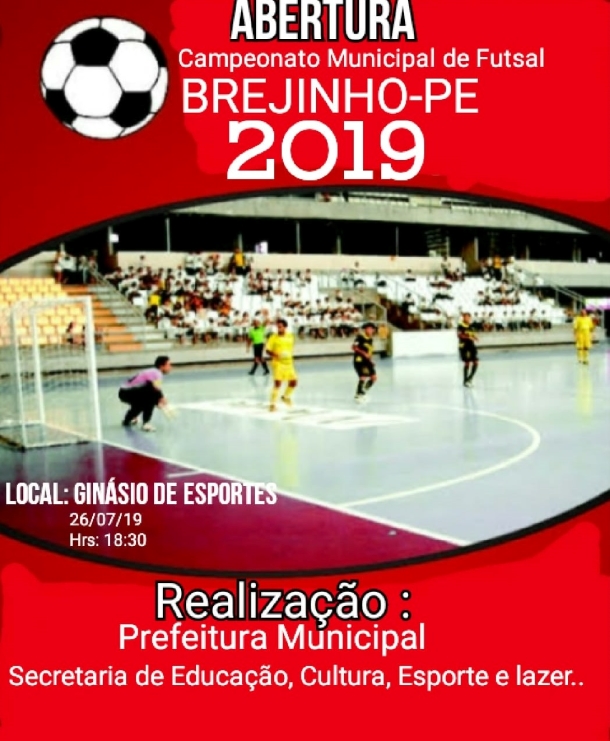 Futsal Brejinho Campeonato Municipal Educação Cultura Esporte e Lazer
