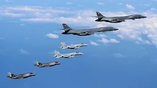 Aiming to "enhance security cooperation," air exercises between the United States, South Korea, and Japan are being held.