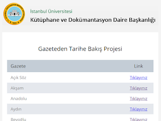 E-kitap İstanbul Üniversitesi Gazeteden Tarihe Bakış Projesi
