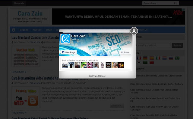 Cara Membuat Fanspage Facebook Melayang Di Blog Terbaru