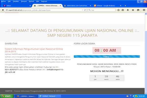 HASIL UN SMP 2015: Lihat Di Sini Mulai Jam 10.00 WIB