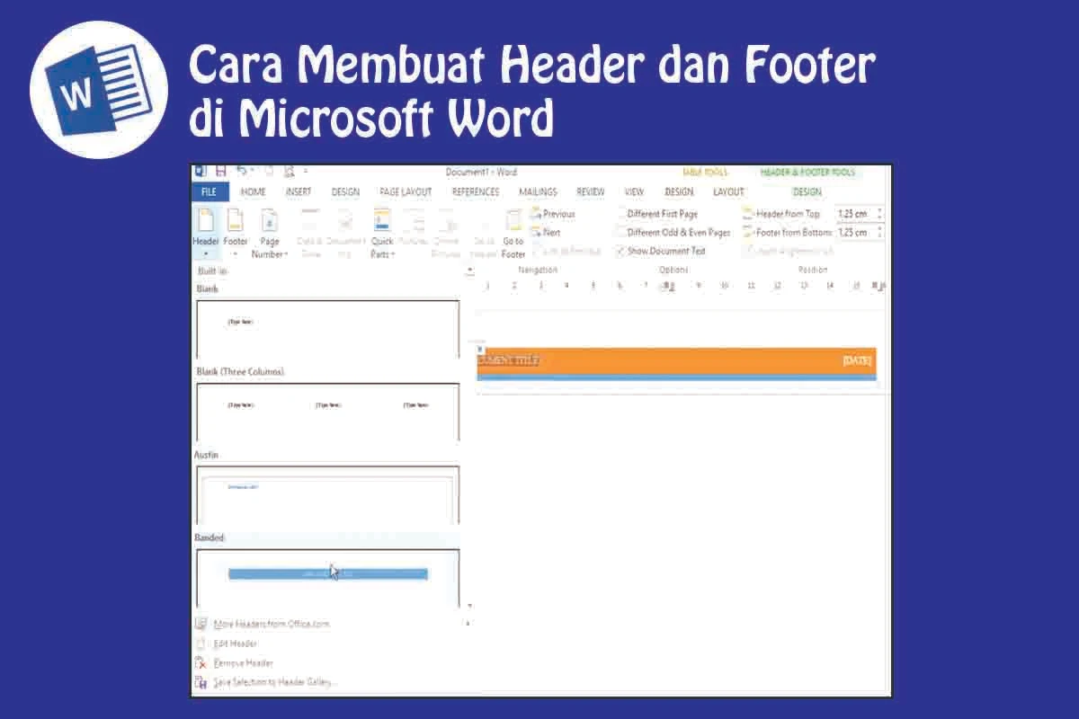 Tutorial Cara Membuat Header dan Footer di Word