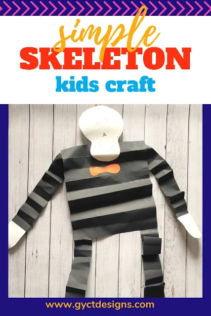 Looking for an easy preschool skeleton craft to make with your students or with your little ones at home.  Follow this step by step tutorial and free skeleton template to make your own fun hanging skeleton.