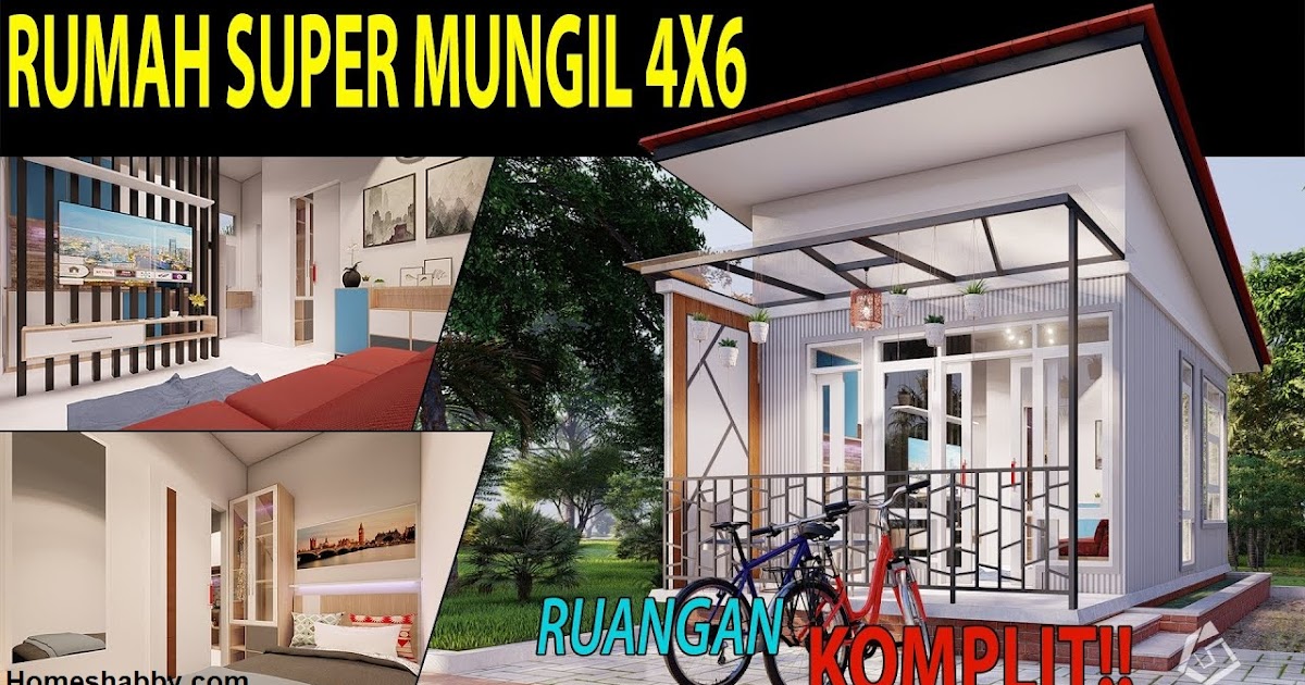 Desain dan Denah  Rumah  Super Mungil Ukuran 4 x 6 M dengan 