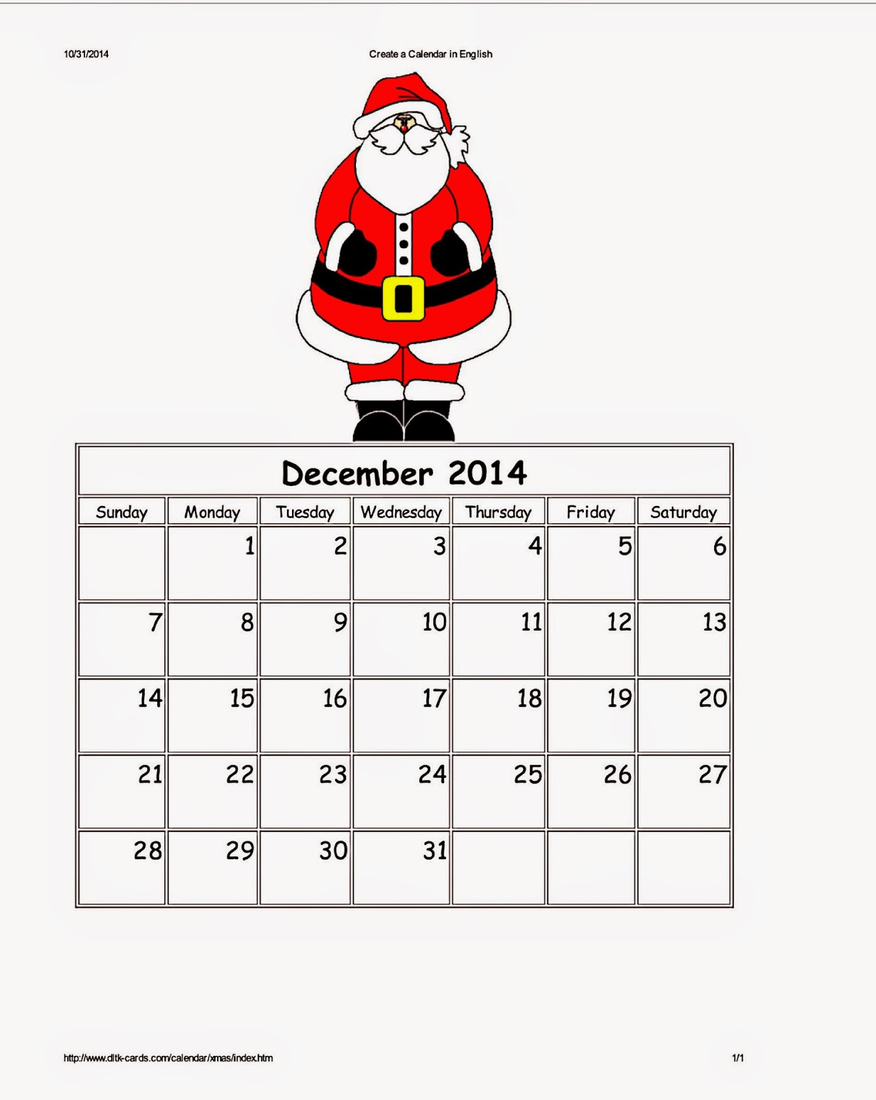 DLTK S Custom Printable Holiday Calendars Parenting Times