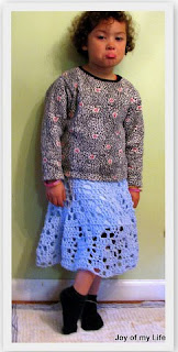 crochet skirt with flannel lining