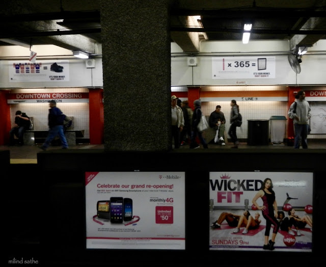 Early morning at a Boston subway station, photo by Milind Sathe